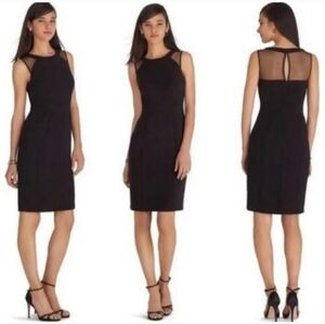 White House Black Market Black Mesh Detail Midi Dress Like New!🥰😍🤩